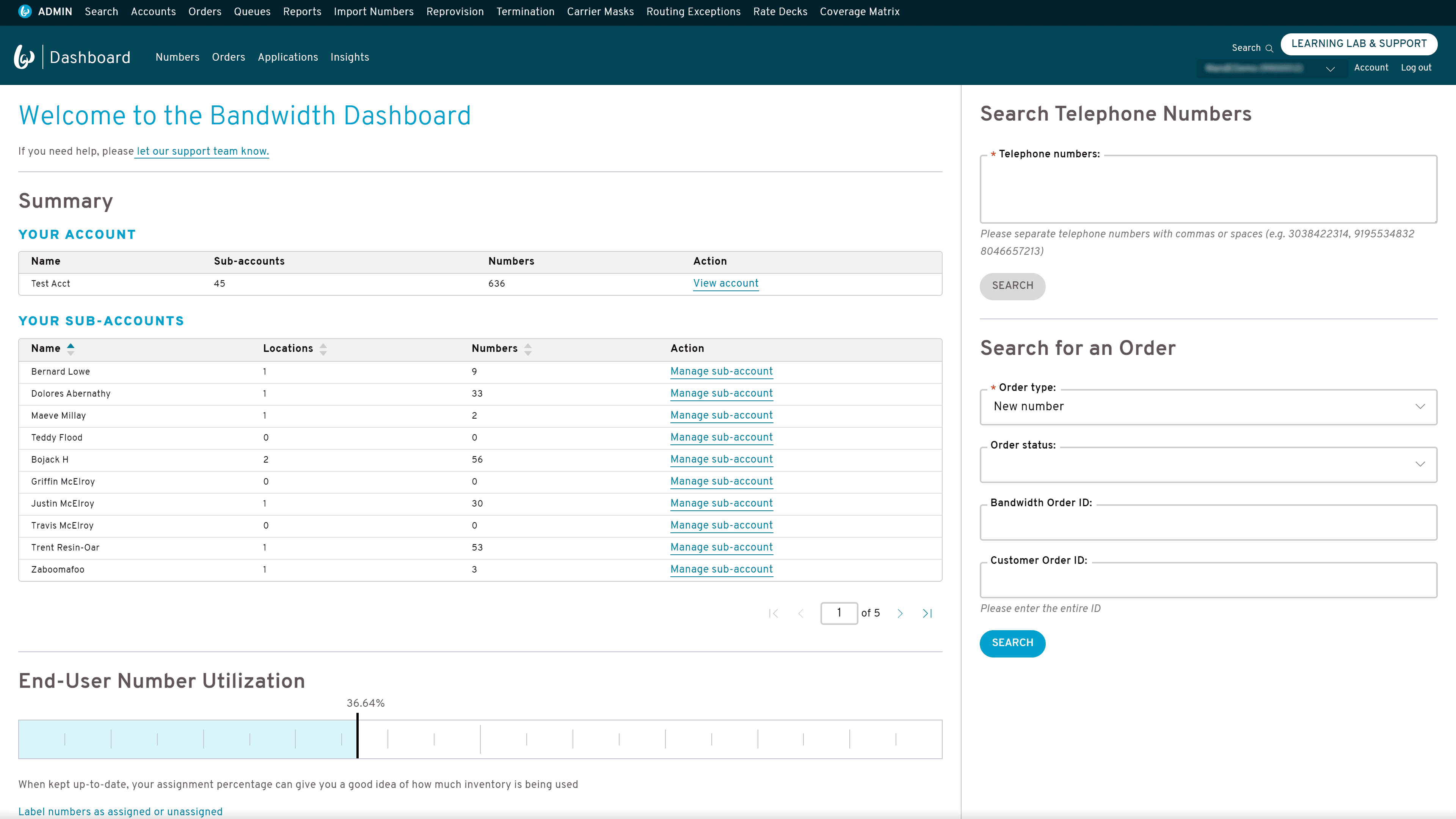 Bandwidth Dashboard's UI