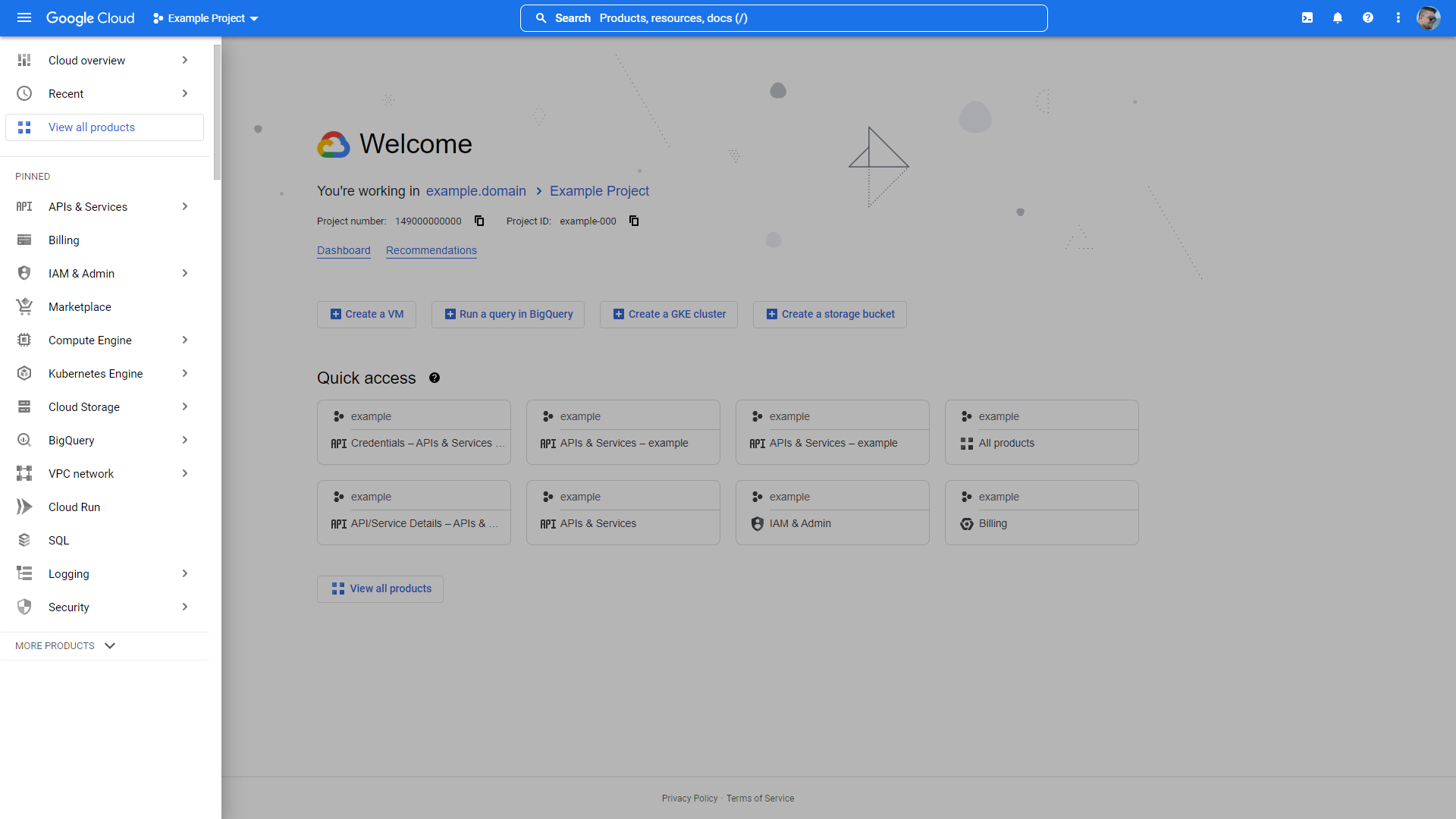 Google Cloud Console's UI